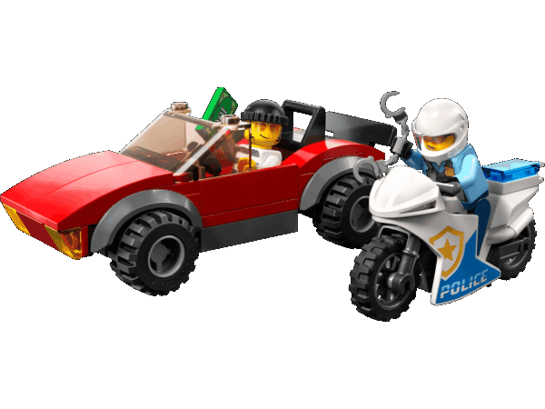 La course-poursuite de la moto de police