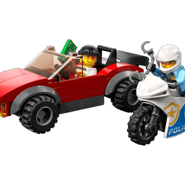 La course-poursuite de la moto de police