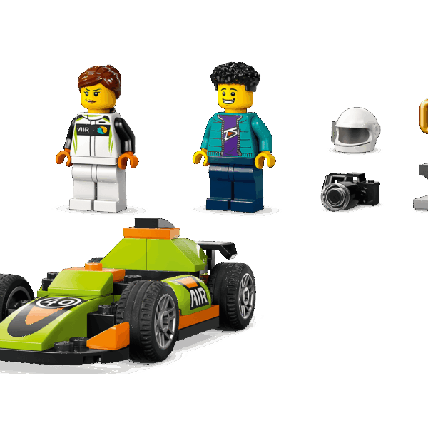 La voiture de course verte