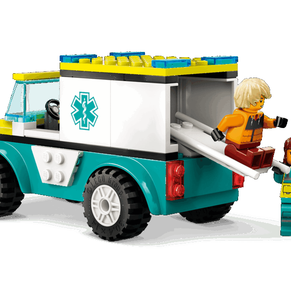 L’ambulance de secours et le snowboardeur