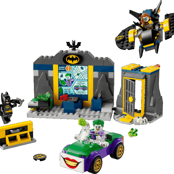 La Batcave™ avec Batman™, Batgirl™ et Le Joker™
